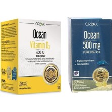 Ocean Vitamin D3 600 Iu Sprey 20ML + Saf Balık Yağı 500 Mg 60 Kapsül
