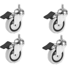 Hts Hırdavatım 75X25 Pvc Vidalı Frenli Teker (4 Adet)