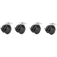 Hts Hırdavatım Plastik Büyük Tabanlı Frenli Teker (4 Adet)