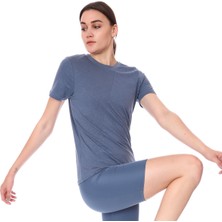 Sportive Spo-Assymetric Tee Kadın Lacivert Günlük Stil Tişört 712107-LCV