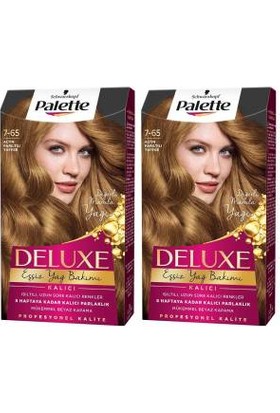 Palette Deluxe Saç Boyası 7.65 Altın Parıltılı Toffee 2 Adet
