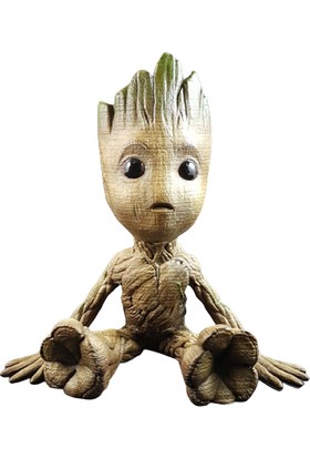 3 Boyutlu Dükkan Baby Groot Figür Saksı Kalemlik