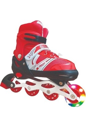 Triathlon T144 Kırmızı (38-41 Numara ) Işıklı Tekerlekli Paten