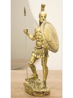 Antioch Artdesign Sparta Askeri Biblo Kral Leonidas Tasarım Spartalı Heykel 34 cm Ev Dekor Hediyelik Eşya