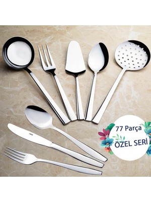 Nehir Sahra Sade 77 Parça Çatal Kaşık Bıçak Servis Takımı Özel Seri