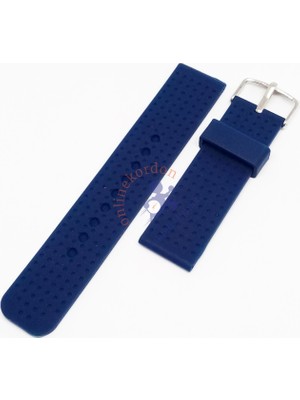 Online Kordon Lacivert Noktalı Model 22MM Silikon Saat Kordon