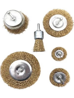 Bay-Tec Saçaklı Tel Fırça Seti Pirinç Kaplı 25MM 38MM 50MM 65MM 75MM 100MM