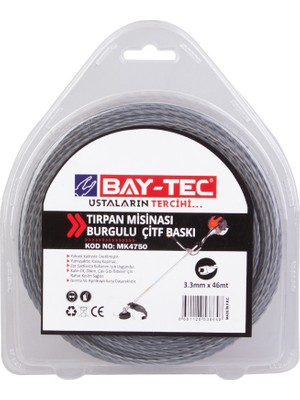 Bay-Tec Bay-TecBurgulu Çift Baskı Tırpan Misinası 3.3 mm 46 M
