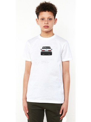 Şahin Modifiyeli Arka Müslüm Gürses Baskılı Unisex Çocuk Beyaz T-Shirt