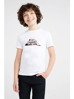 Chevrolet Baskılı Unisex Çocuk Beyaz T-Shirt