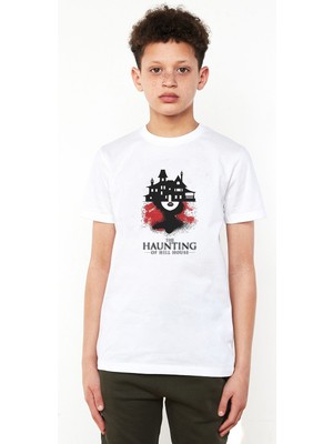 The Haunting Of Hill House Comic Baskılı Unisex Çocuk Beyaz T-Shirt