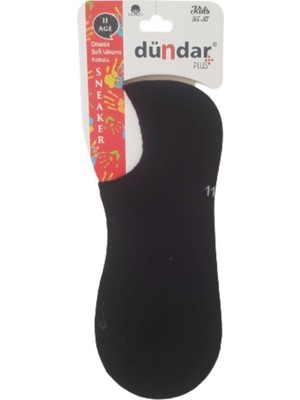 Dündar 12 Çift Dikişsiz Siyah Renk Çocuk Sneaker Çorap
