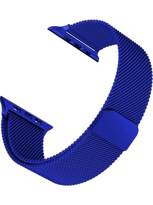  Apsuwa Apple Watch Edition 38MM Uyumlu Kordon Metal Hasır Örgü Saat Kordonu 38/K01--LACIVERT