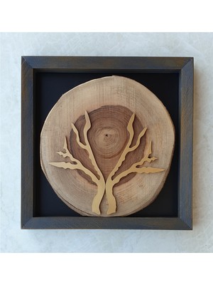 Markakanvas Doğal Masif Ahşap Ceviz Ağacı Kare Tablo 30X30 cm