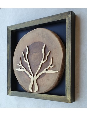 Markakanvas Doğal Masif Ahşap Ceviz Ağacı Kare Tablo 30X30 cm