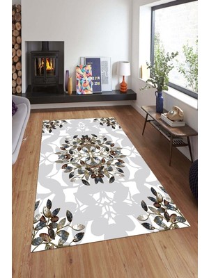 İnka Halı Antibakteriyel Kaymaz Dot Taban Yıkanabilir Dijital Baskı Halı MRC1991