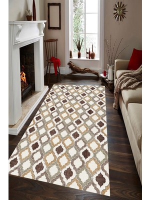 İnka Halı Antibakteriyel Kaymaz Dot Taban Yıkanabilir Dijital Baskı Halı MRC2179