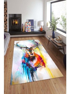 İnka Halı Antibakteriyel Kaymaz Dot Taban Yıkanabilir Dijital Baskı Halı MRC1992