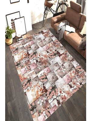 İnka Halı Antibakteriyel Kaymaz Dot Taban Yıkanabilir Dijital Baskı Halı MRC2413