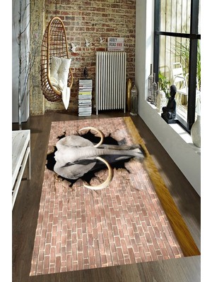 İnka Halı Antibakteriyel Kaymaz Dot Taban Yıkanabilir Dijital Baskı Halı MRC2368