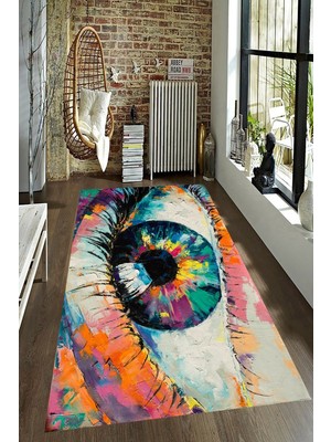 İnka Halı Antibakteriyel Kaymaz Dot Taban Yıkanabilir Dijital Baskı Halı MRC2456