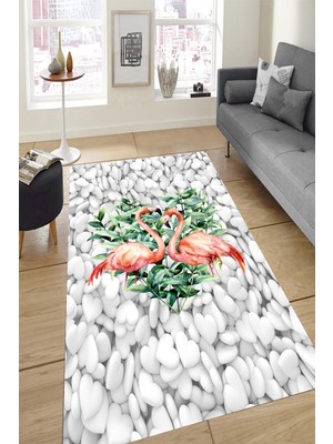 İnka Halı Antibakteriyel Kaymaz Dot Taban Yıkanabilir Dijital Baskı Halı MRC2556