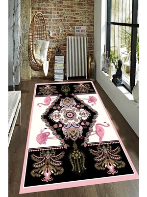 İnka Halı Antibakteriyel Kaymaz Dot Taban Yıkanabilir Dijital Baskı Halı MRC2616