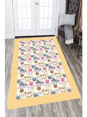 İnka Halı Antibakteriyel Kaymaz Dot Taban Yıkanabilir Dijital Baskı Halı MRC2354