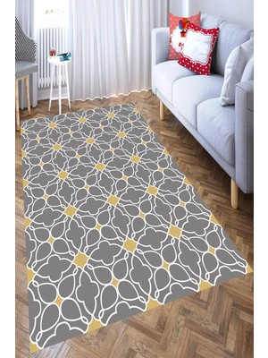 İnka Halı Antibakteriyel Kaymaz Dot Taban Yıkanabilir Dijital Baskı Halı MRC2711