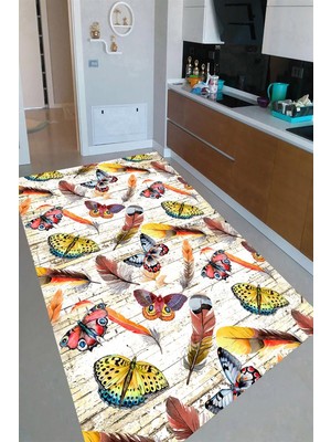 İnka Halı Antibakteriyel Kaymaz Dot Taban Yıkanabilir Dijital Baskı Mutfak Halısı MRC2485