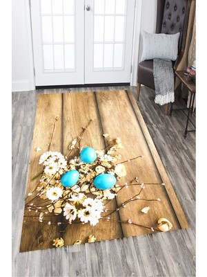 İnka Halı Antibakteriyel Kaymaz Dot Taban Yıkanabilir Dijital Baskı Halı MRC1924