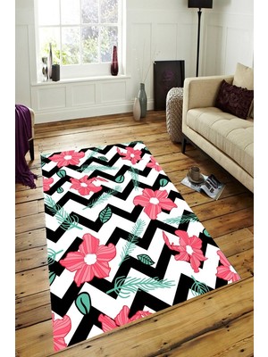 İnka Halı Antibakteriyel Kaymaz Dot Taban Yıkanabilir Dijital Baskı Halı MRC1987