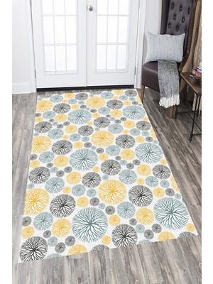 İnka Halı Antibakteriyel Kaymaz Dot Taban Yıkanabilir Dijital Baskı Halı MRC2225