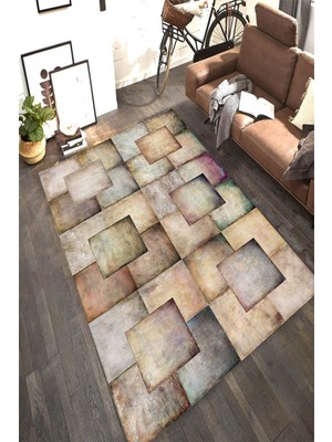 İnka Halı Antibakteriyel Kaymaz Dot Taban Yıkanabilir Dijital Baskı Halı MRC2094