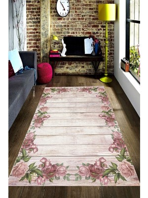 İnka Halı Antibakteriyel Kaymaz Dot Taban Yıkanabilir Dijital Baskı Halı MRC2091