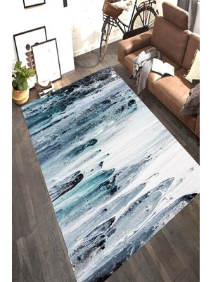 İnka Halı Antibakteriyel Kaymaz Dot Taban Yıkanabilir Dijital Baskı Halı MRC2495