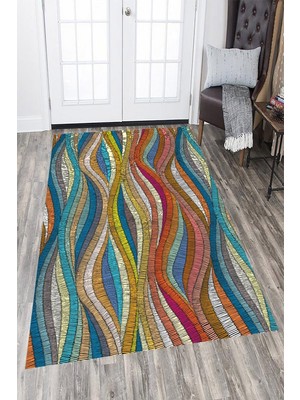 İnka Halı Antibakteriyel Kaymaz Dot Taban Yıkanabilir Dijital Baskı Halı MRC2190