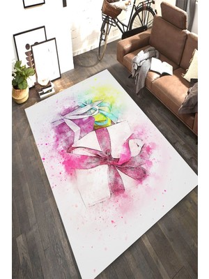 İnka Halı Antibakteriyel Kaymaz Dot Taban Yıkanabilir Dijital Baskı Halı MRC1933