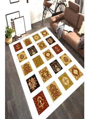 İnka Halı Antibakteriyel Kaymaz Dot Taban Yıkanabilir Dijital Baskı Halı MRC2470