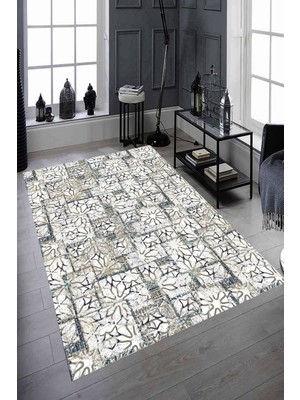 İnka Halı Antibakteriyel Kaymaz Dot Taban Yıkanabilir Dijital Baskı Halı MRC2490