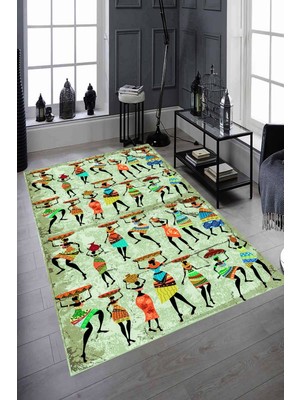 İnka Halı Antibakteriyel Kaymaz Dot Taban Yıkanabilir Dijital Baskı Halı MRC2252