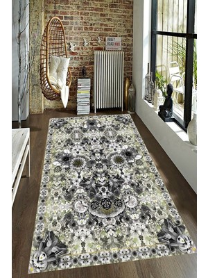 İnka Halı Antibakteriyel Kaymaz Dot Taban Yıkanabilir Dijital Baskı Halı MRC2567