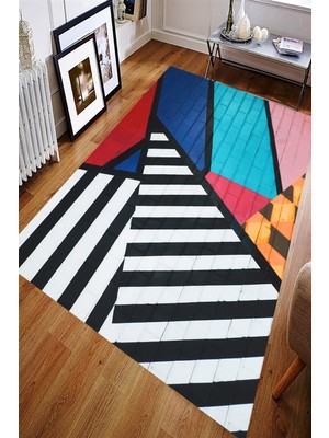 İnka Halı Antibakteriyel Kaymaz Dot Taban Yıkanabilir Dijital Baskı Halı MRC1908