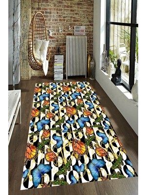 İnka Halı Antibakteriyel Kaymaz Dot Taban Yıkanabilir Dijital Baskı Halı MRC2420