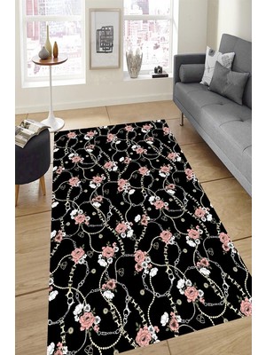 İnka Halı Antibakteriyel Kaymaz Dot Taban Yıkanabilir Dijital Baskı Halı MRC2656