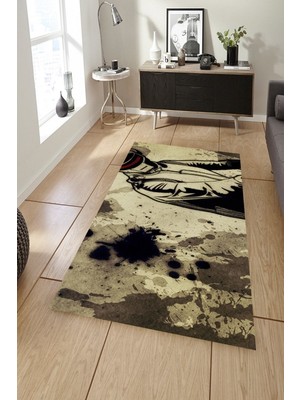 İnka Halı Antibakteriyel Kaymaz Dot Taban Yıkanabilir Dijital Baskı Halı MRC1975