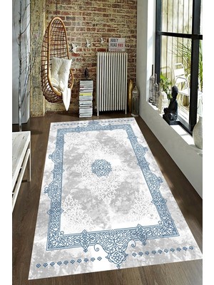 İnka Halı Antibakteriyel Kaymaz Dot Taban Yıkanabilir Dijital Baskı Halı MRC2591