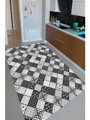 İnka Halı Antibakteriyel Kaymaz Dot Taban Yıkanabilir Dijital Baskı Mutfak Halısı MRC2414