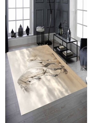 İnka Halı Antibakteriyel Kaymaz Dot Taban Yıkanabilir Dijital Baskı Halı MRC2146