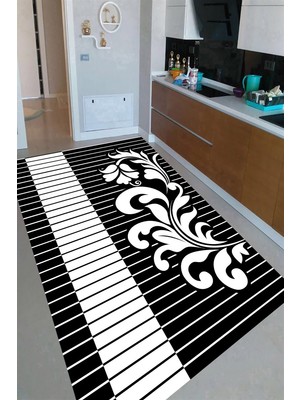 İnka Halı Antibakteriyel Kaymaz Dot Taban Yıkanabilir Dijital Baskı Mutfak Halısı MRC2528